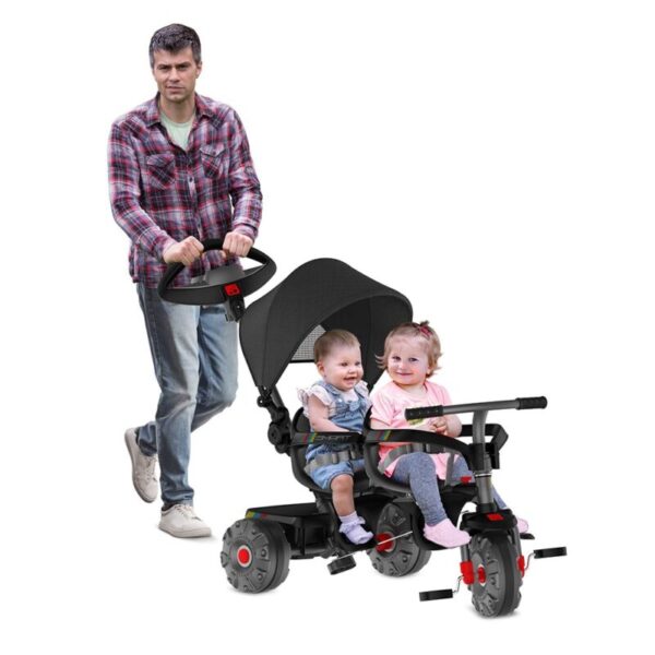 TRICICLO SMART 2 LUGARES PASSEIO E PEDAL PRETO - BANDEIRANTE - 1314 - Imagem 4