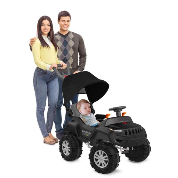 SUPER BANJIPE RECLINAVEL C/ CAPOTA PRETO - BANDEIRANTE - 587 - Imagem 3