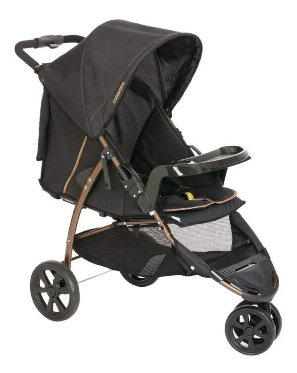CARRINHO BEBE CROSS TRAIL PRETO COBRE - GALZERANO - 1450PTC