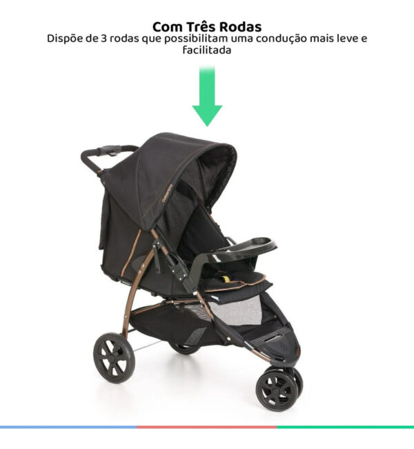 CARRINHO BEBE CROSS TRAIL PRETO COBRE - GALZERANO - 1450PTC - Imagem 2