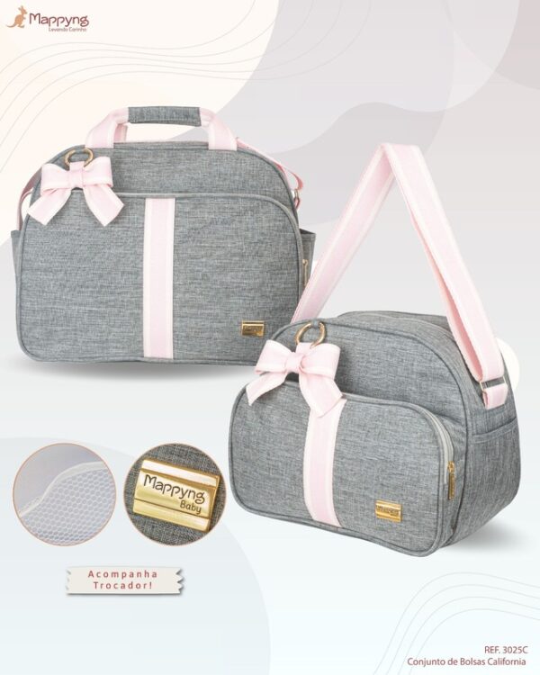 KIT 2 BOLSAS SAIDA MATERNIDADE - MAPPYNG - 3025C ROSA - Image 2
